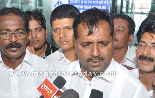 UT Khader in Mangalore Airport